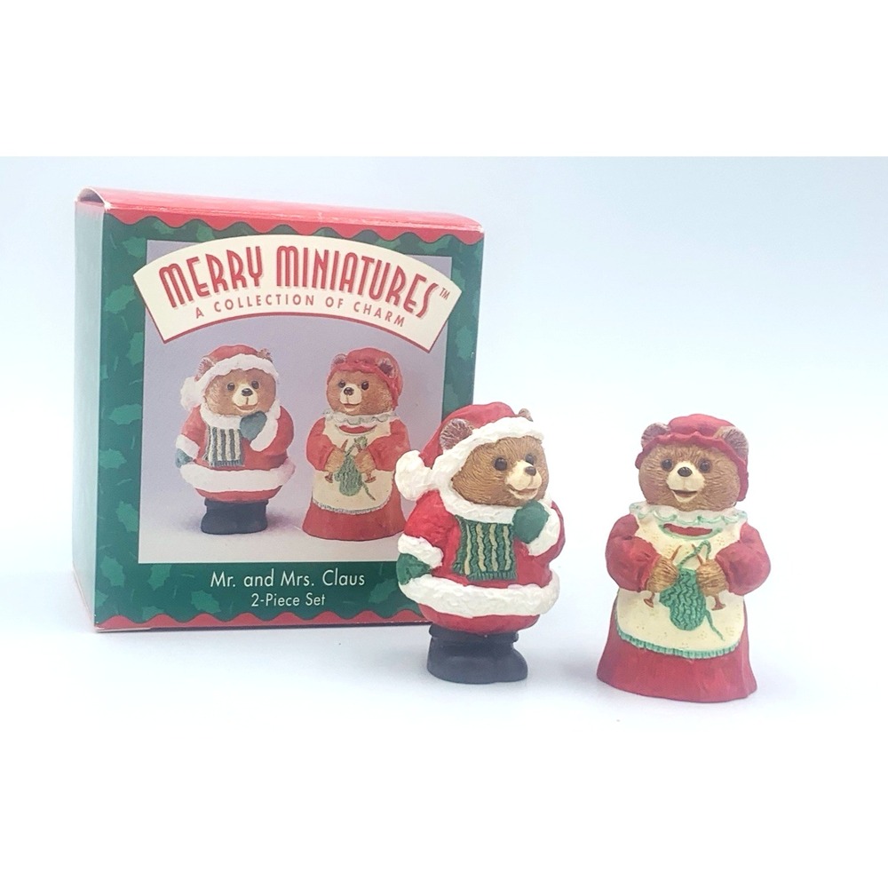 1996 Merry Miniatures Mr. and Mrs. Claus Hallmark Keepsake Collectible‎ QFM8044